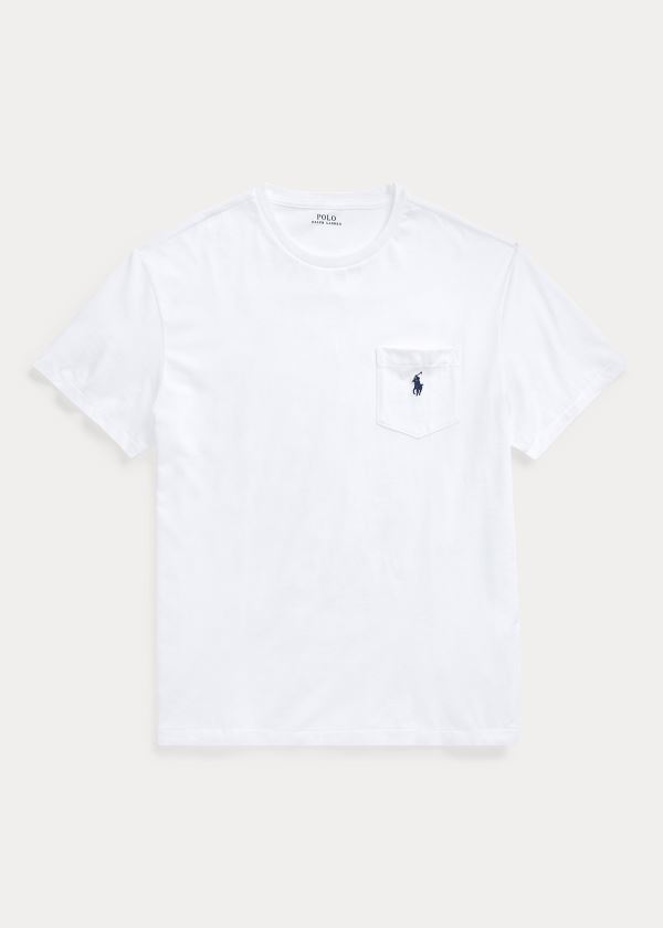 Playeras Polo Ralph Lauren Hombre Blancos - Classic Fit Pocket - ASYKT2096